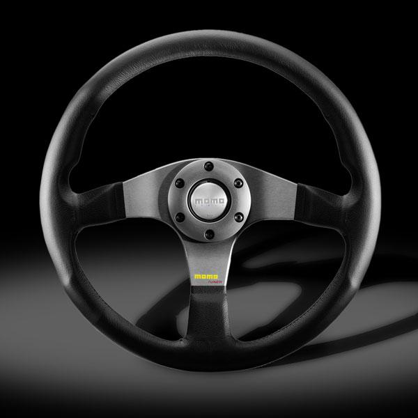 Momo Tuner Black/ Silver Steering Wheel