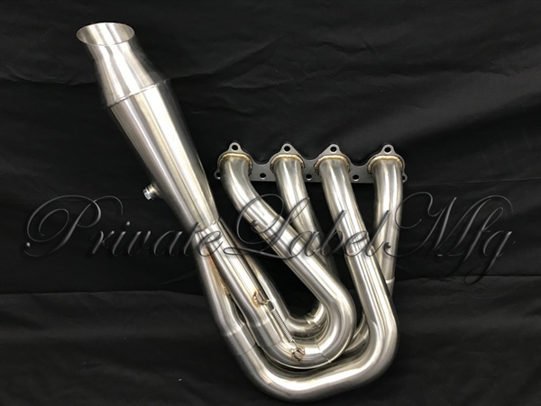 Open Box PLM Power Driven H-Series Hood Exit Race Header 4-1 Megaphone 