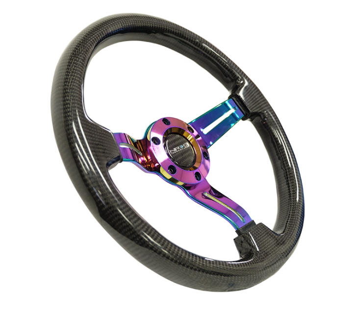 Nrg Carbon Fiber Steering Wheel With Neochrome Center Spoke St 010mc Cf